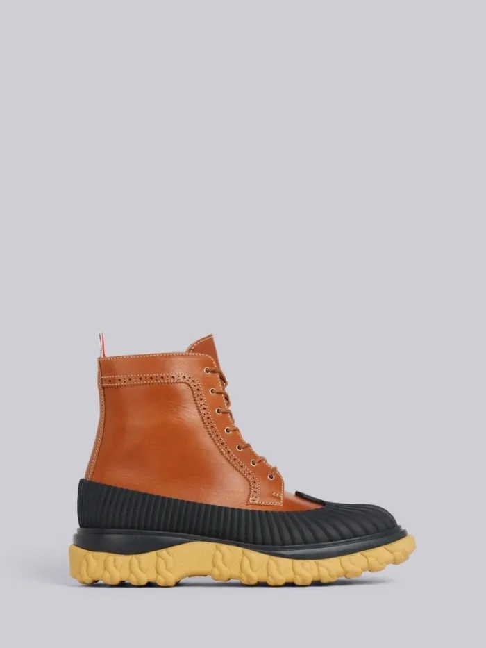 Calf Leather Rubber Sole Longwing Duck Boot Camel Men Thom Browne Boots