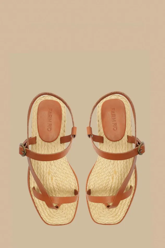 Camel Cross Strap Sandal Women FARM Rio Sandals
