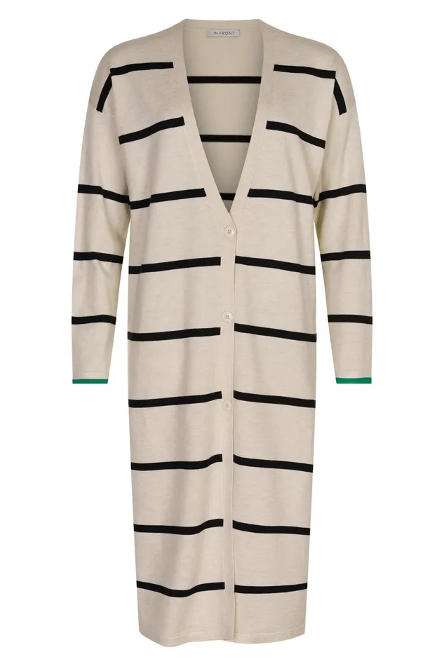 CAMILLE LONG KNIT CARDIGAN 14925 190 Nature 190 Women IN FRONT CARDIGANS KNITS