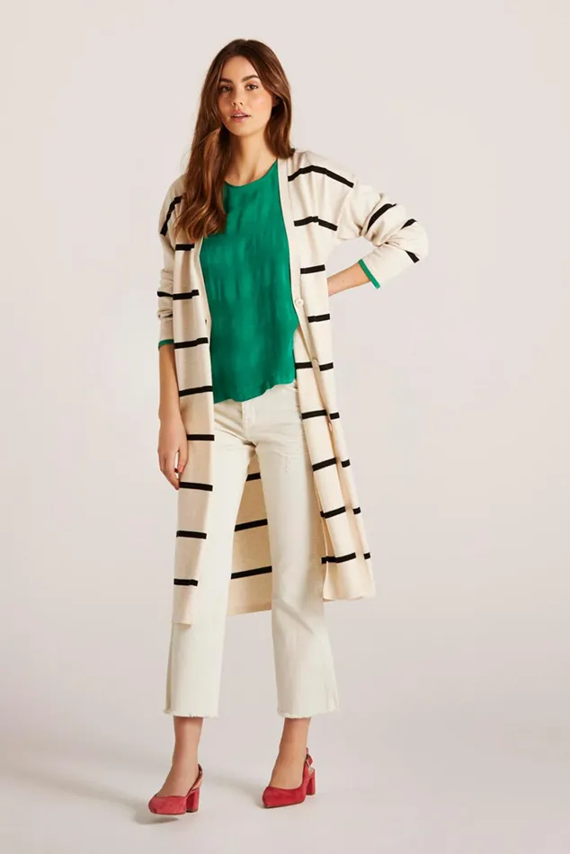 CAMILLE LONG KNIT CARDIGAN 14925 190 Nature 190 Women IN FRONT CARDIGANS KNITS