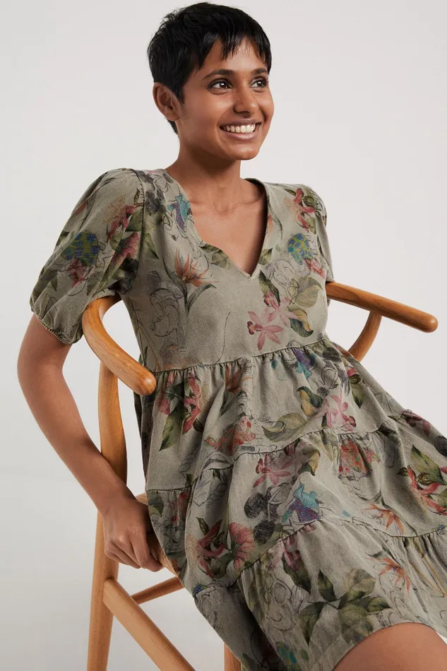 Camoflower Mickey Mouse Dress Women Desigual Dresses
