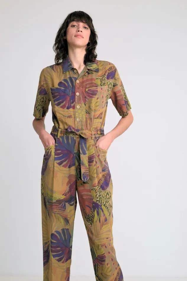 Camoflower Tencel Jumpsuit Women Desigual Pants and Leggings