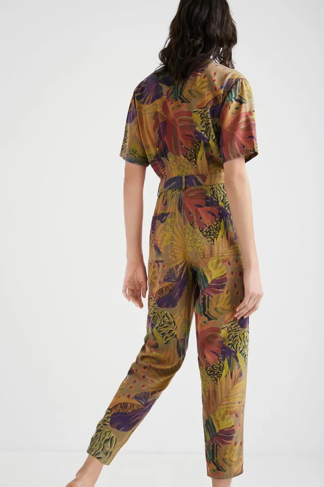 Camoflower Tencel Jumpsuit Women Desigual Pants and Leggings
