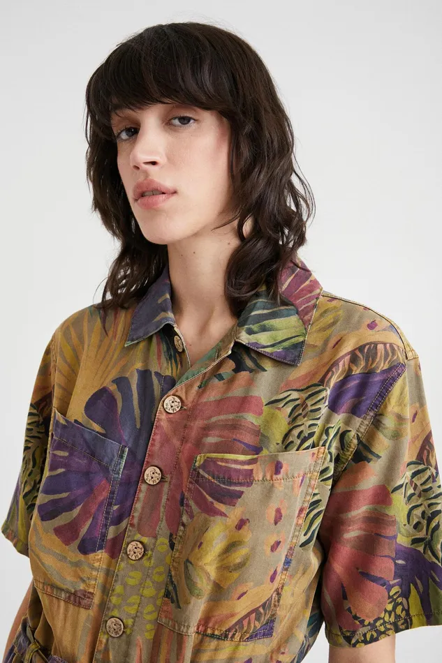Camoflower Tencel Jumpsuit Women Desigual Pants and Leggings