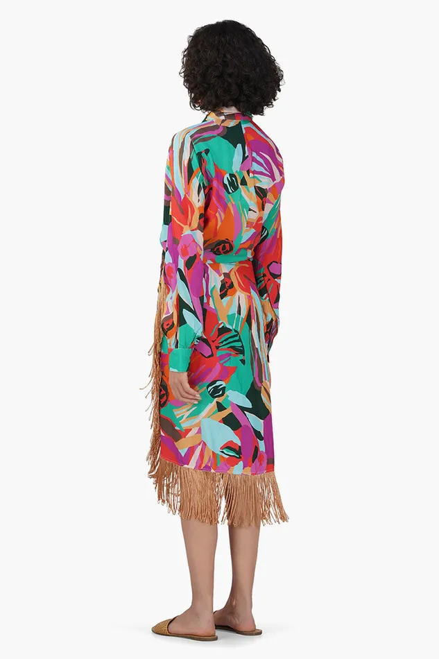 Candy Rose Printed Fringes Skirt Candy Rose Printed Fringes Skirt