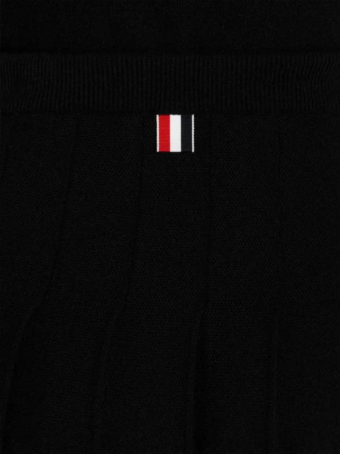 Cashmere Pique Belowtheknee Pleated Skirt Black Women Thom Browne Skirts