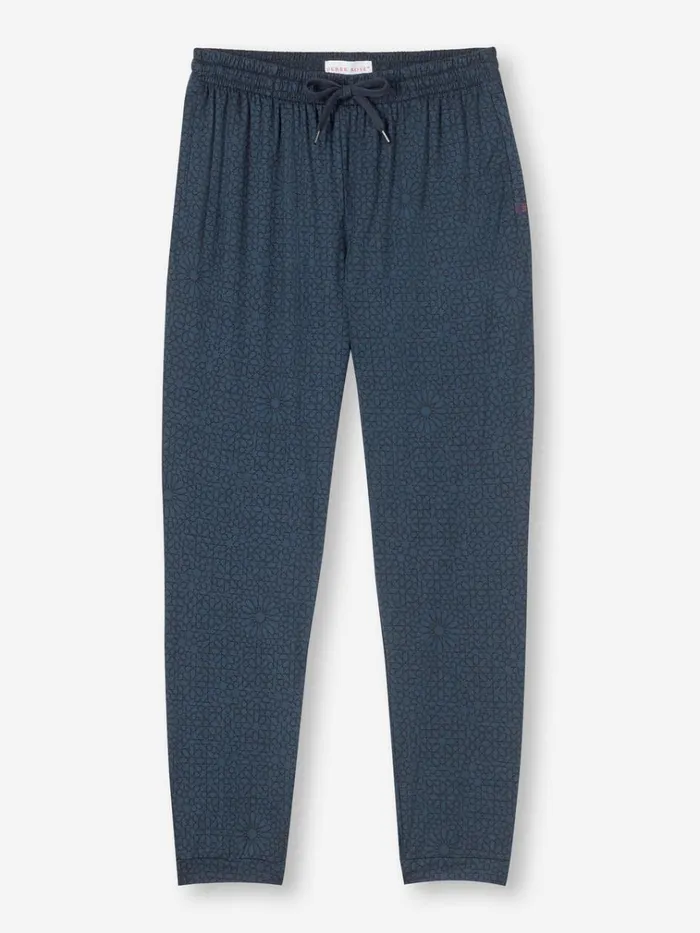 Casual Pants Men Derek Rose Track Pants London 12 Micro Modal Navy