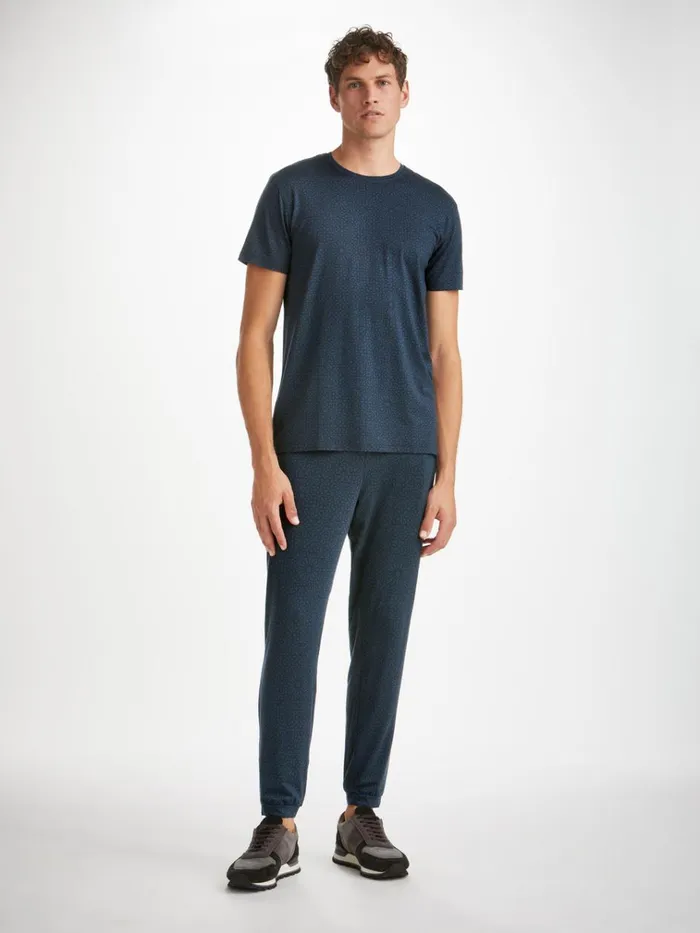 Casual Pants Men Derek Rose Track Pants London 12 Micro Modal Navy