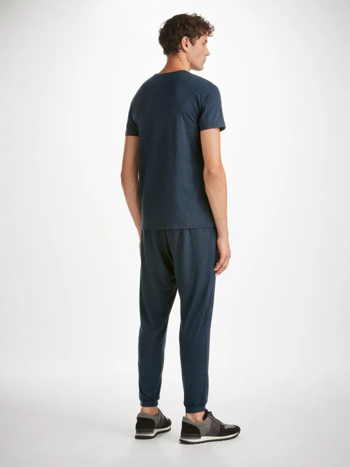 Casual Pants Men Derek Rose Track Pants London 12 Micro Modal Navy