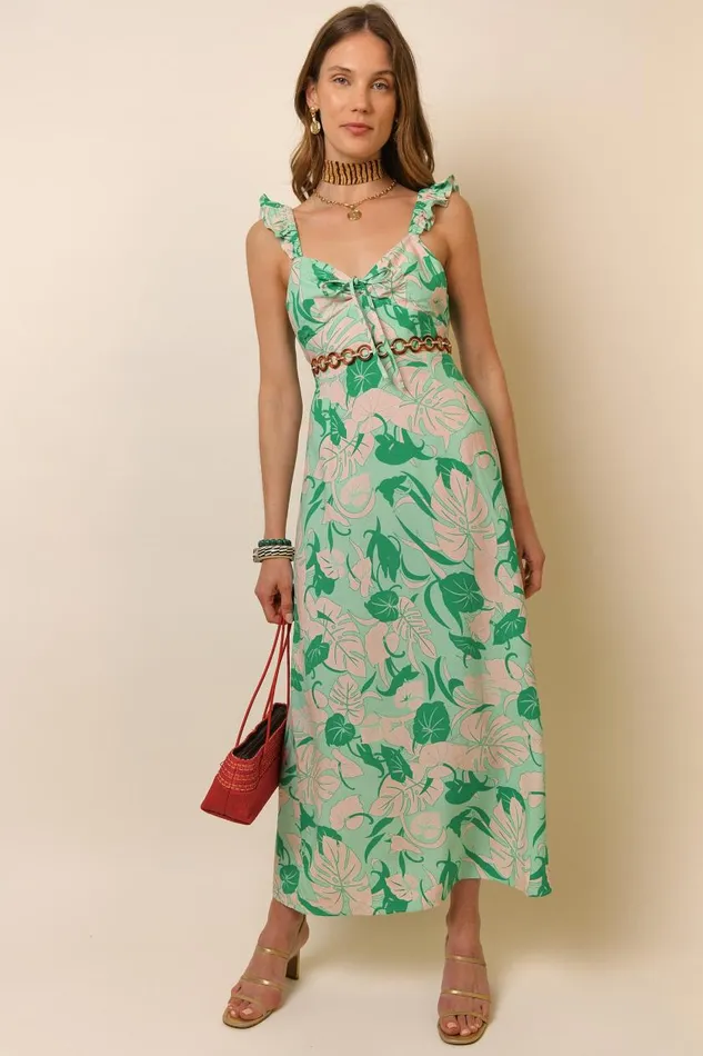 Cecile Green Tropical Women RIXO Dresses