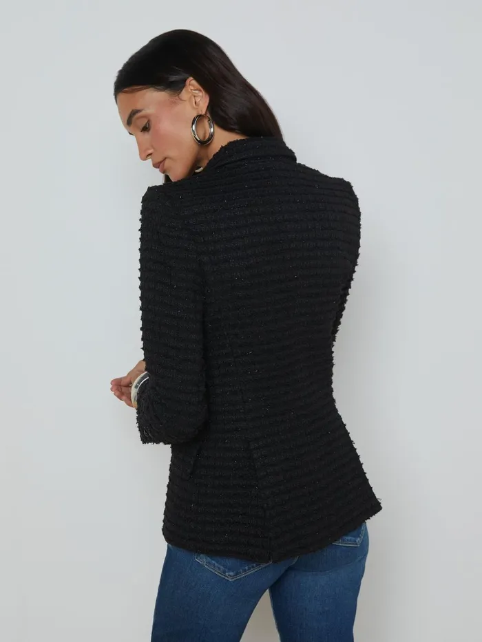 Chamberlain Tweed Blazer Black Women L039Agence Blazers and Jackets