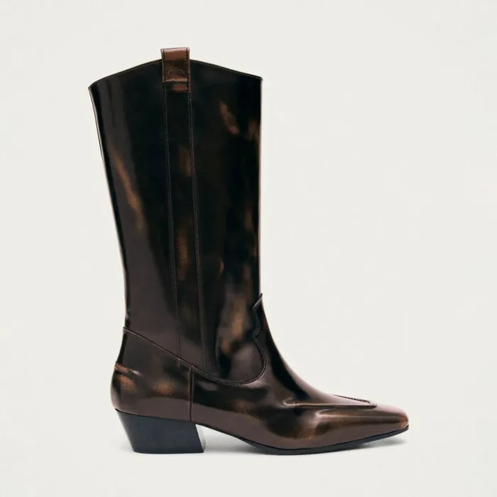 Chase Brushed Brown Leather Boots Women ALOHAS Boots