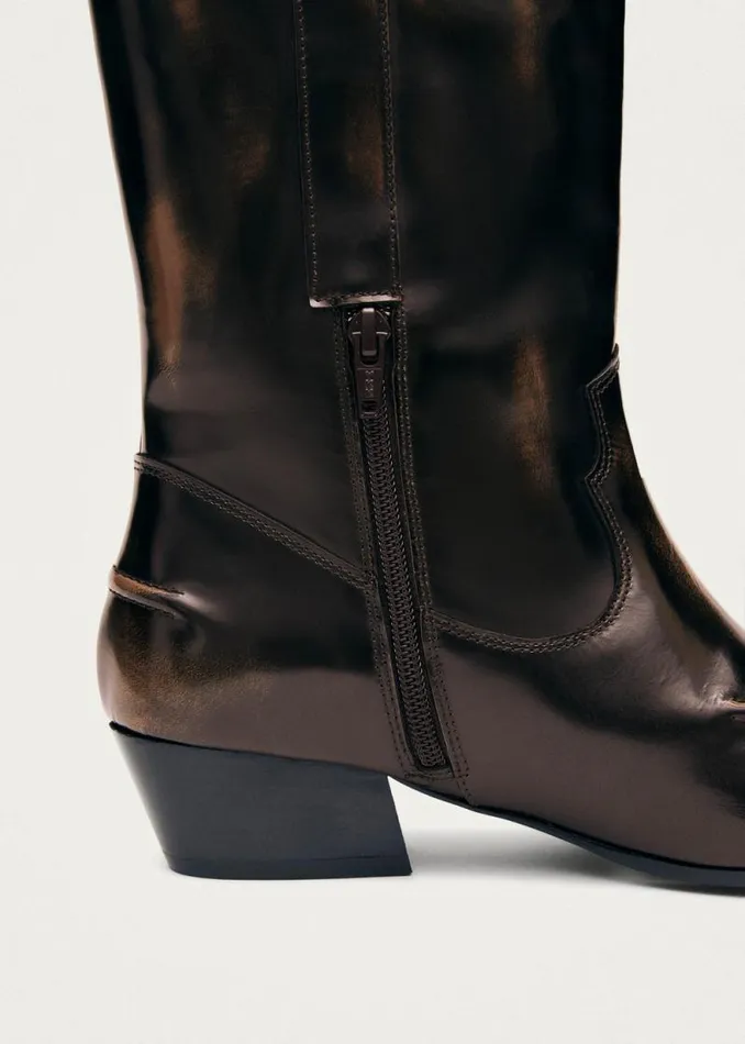 Chase Brushed Brown Leather Boots Women ALOHAS Boots