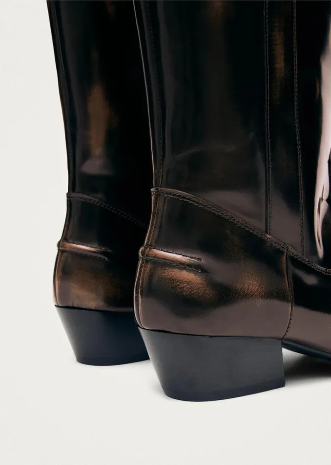 Chase Brushed Brown Leather Boots Women ALOHAS Boots