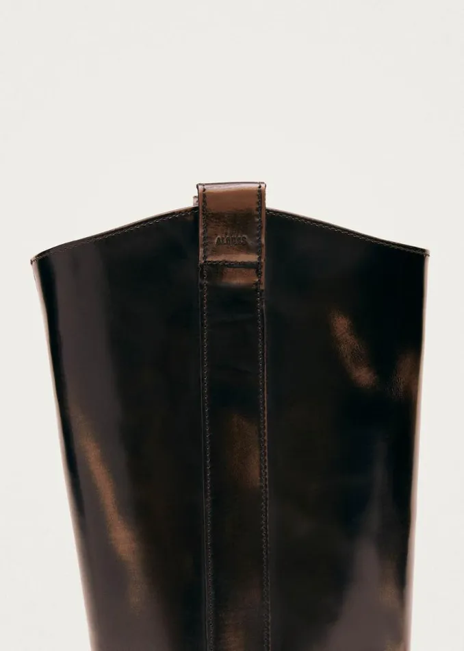 Chase Brushed Brown Leather Boots Women ALOHAS Boots