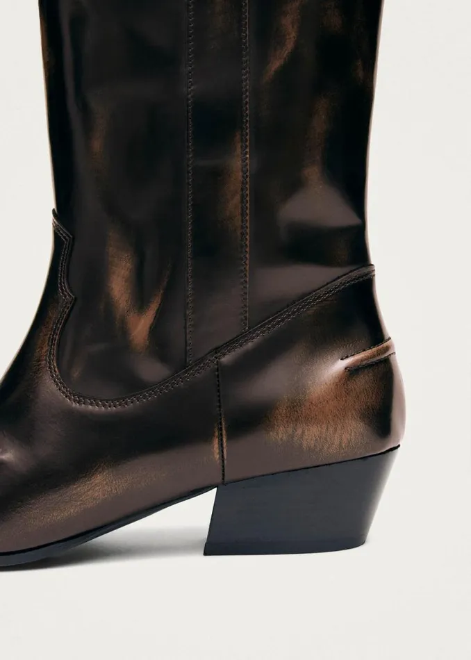 Chase Brushed Brown Leather Boots Women ALOHAS Boots