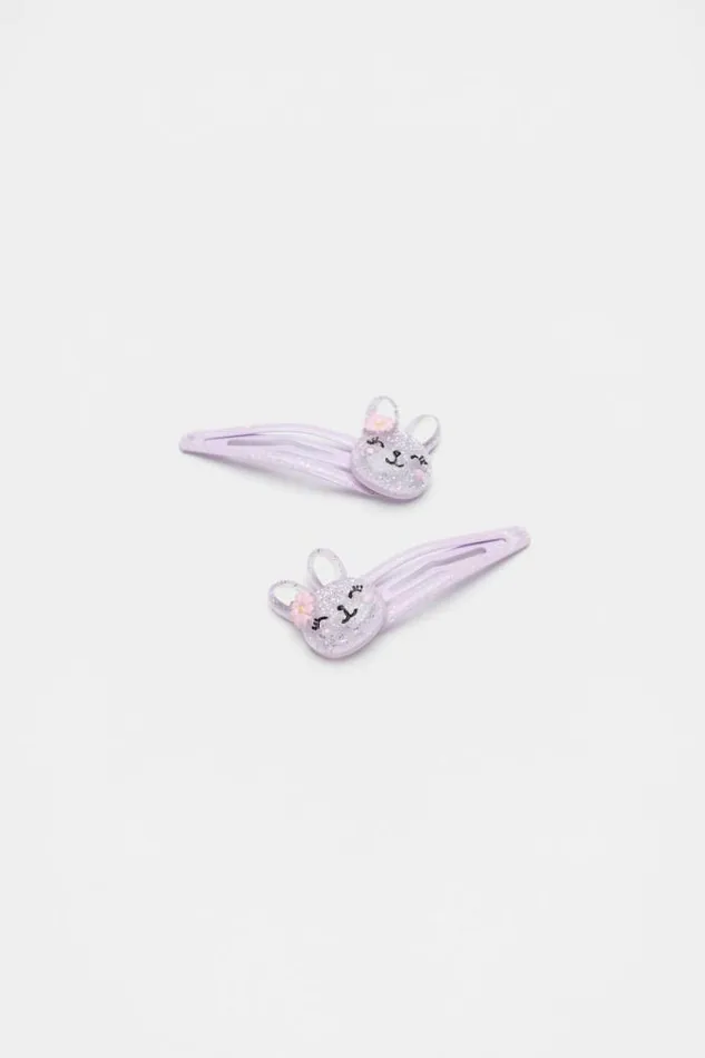 Child Hair Accessories Seed Heritage Bunny Flower Snaps Soft Lilac