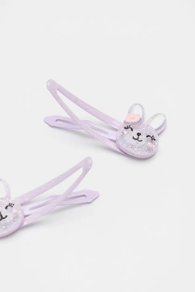Child Hair Accessories Seed Heritage Bunny Flower Snaps Soft Lilac