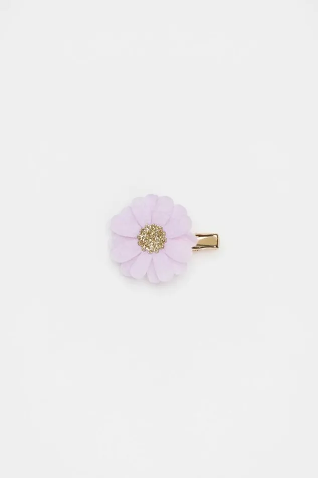 Child Hair Accessories Seed Heritage Felt Flower Duck Clip Soft Lilac