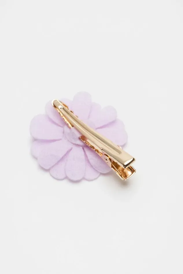 Child Hair Accessories Seed Heritage Felt Flower Duck Clip Soft Lilac