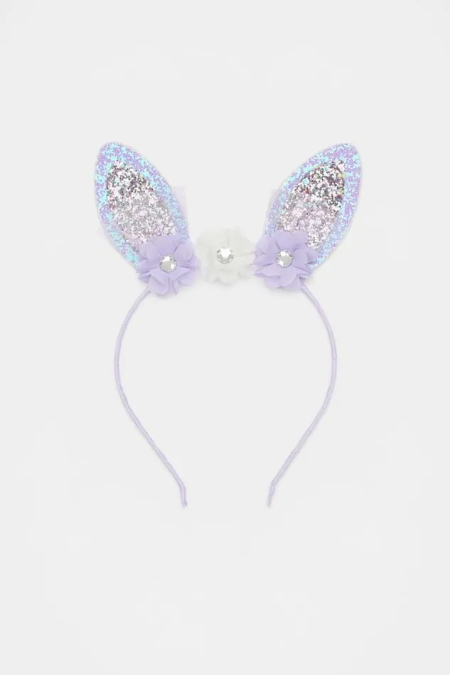 Child Hair Accessories Seed Heritage Flower Bunny Ears Head Band Soft Lilac