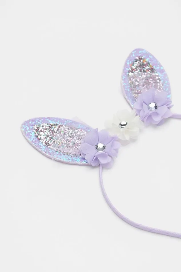 Child Hair Accessories Seed Heritage Flower Bunny Ears Head Band Soft Lilac