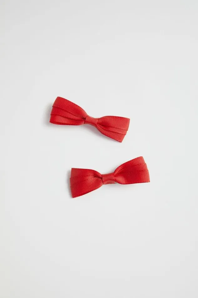 Child Hair Accessories Seed Heritage Grosgrain Bow Duck Clip Red