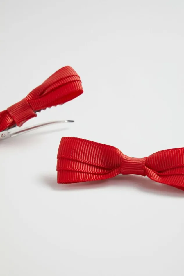Child Hair Accessories Seed Heritage Grosgrain Bow Duck Clip Red