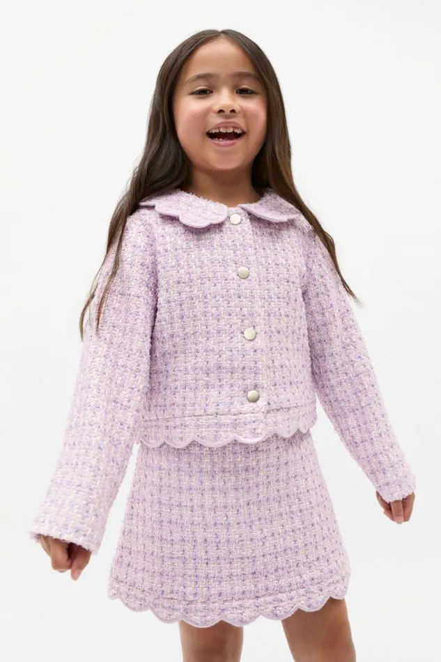 Child Jackets and Vests Seed Heritage Scallop Tweed Jacket Soft Lilac