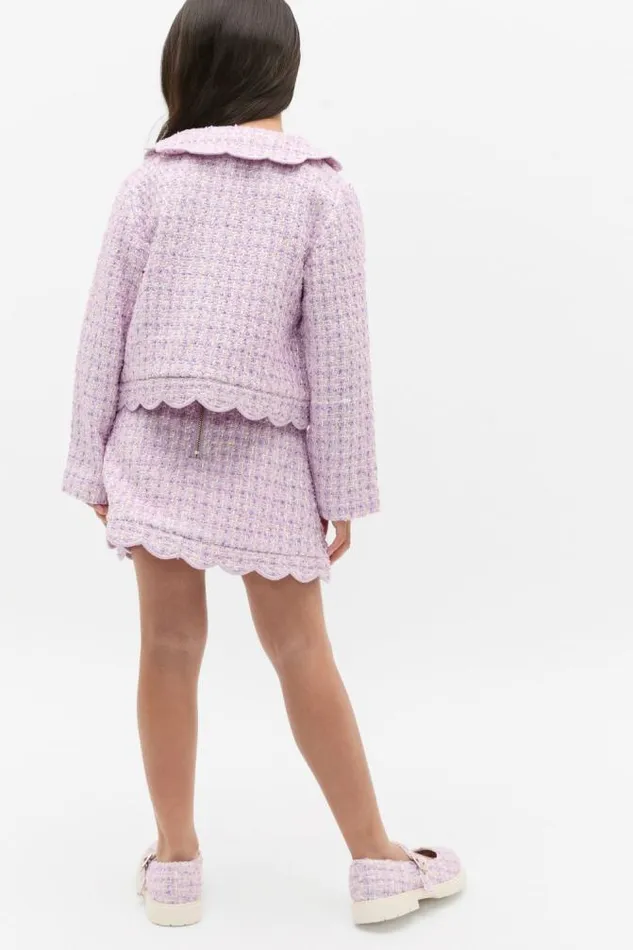 Child Jackets and Vests Seed Heritage Scallop Tweed Jacket Soft Lilac
