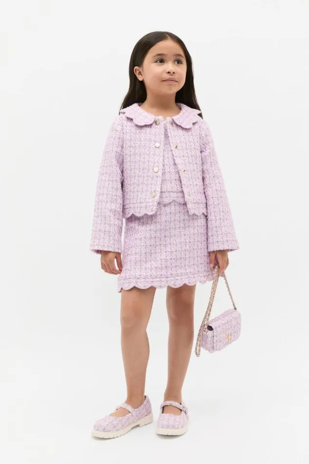 Child Jackets and Vests Seed Heritage Scallop Tweed Jacket Soft Lilac