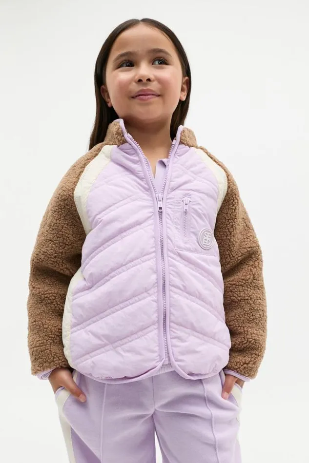 Child Jackets and Vests Seed Heritage Spliced Teddy Jacket Soft Lilac