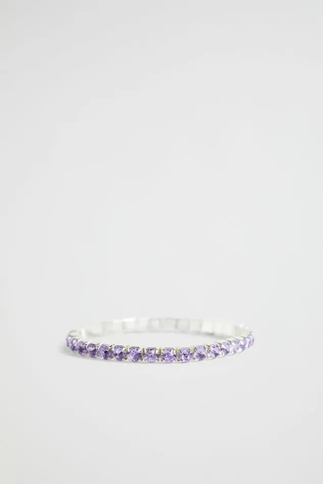 Child Jewellery Seed Heritage Diamante Stretch Bracelet Orchid