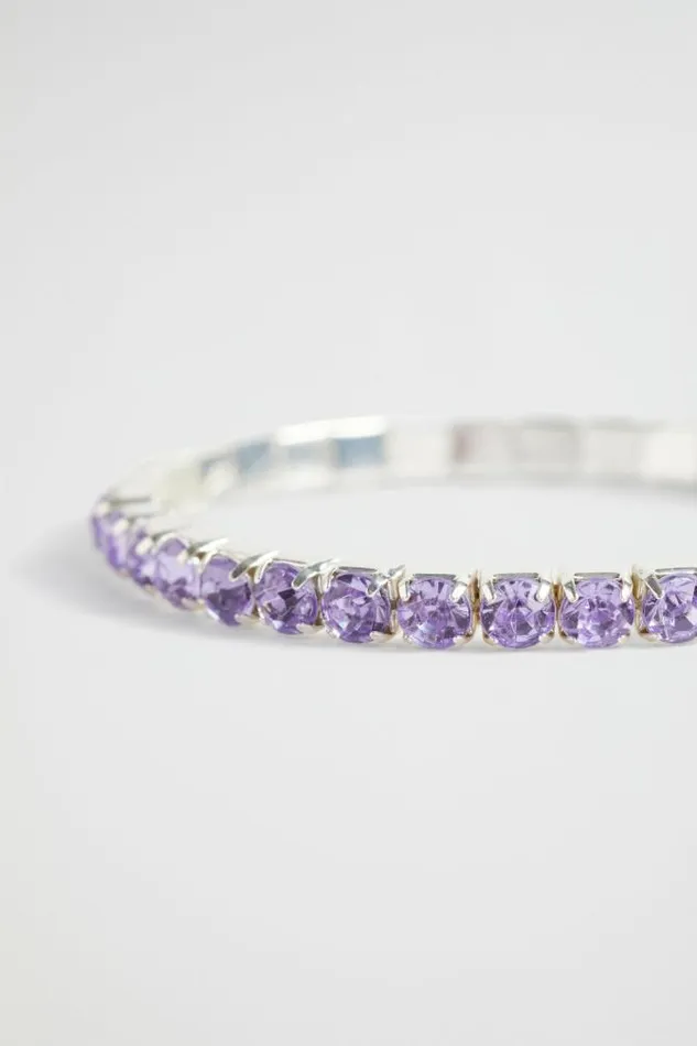 Child Jewellery Seed Heritage Diamante Stretch Bracelet Orchid