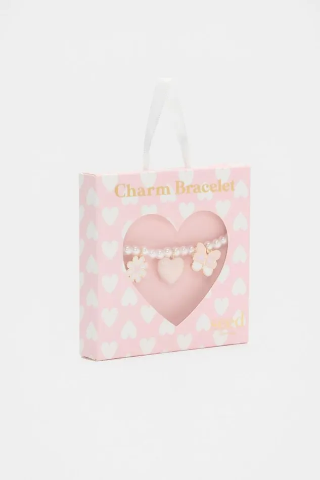 Child Jewellery Seed Heritage Pearl Charm Bracelet Multi