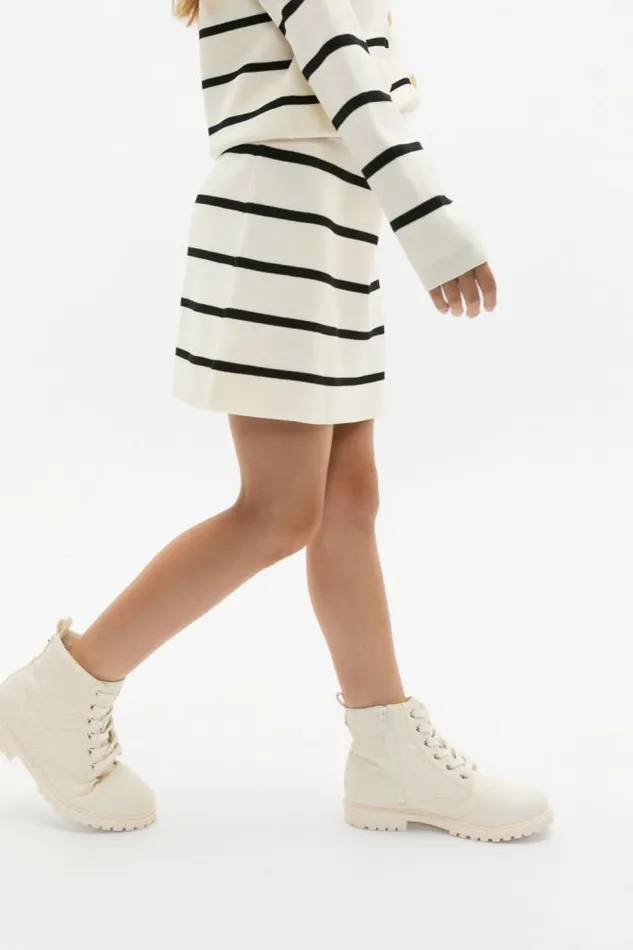 Child Skirts Seed Heritage Stripe Knit Skirt Classic Cream