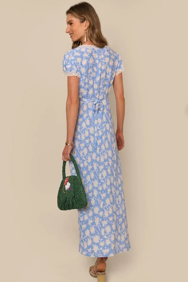 Clarice Vintage Daisy Blue Women RIXO Dresses Clarice Vintage Daisy Blue Women RIXO Dresses