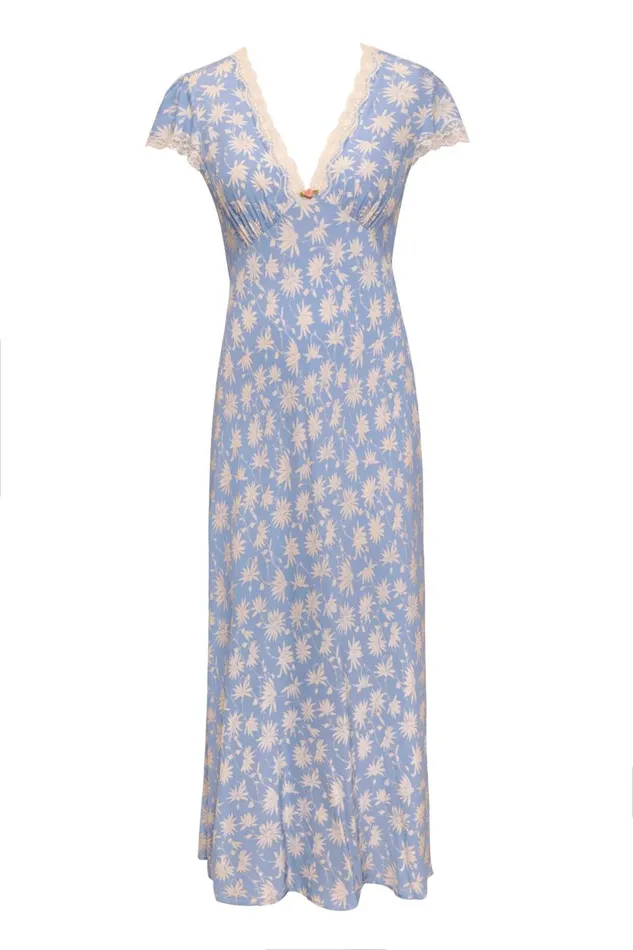 Clarice Vintage Daisy Blue Women RIXO Dresses Clarice Vintage Daisy Blue Women RIXO Dresses