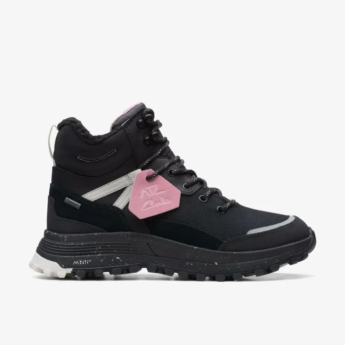 Clarks ATL Trek Sky GORETEX Black Warmlined Leather Ankle Boots Black Warmlined Leather Women Lace Up Boots