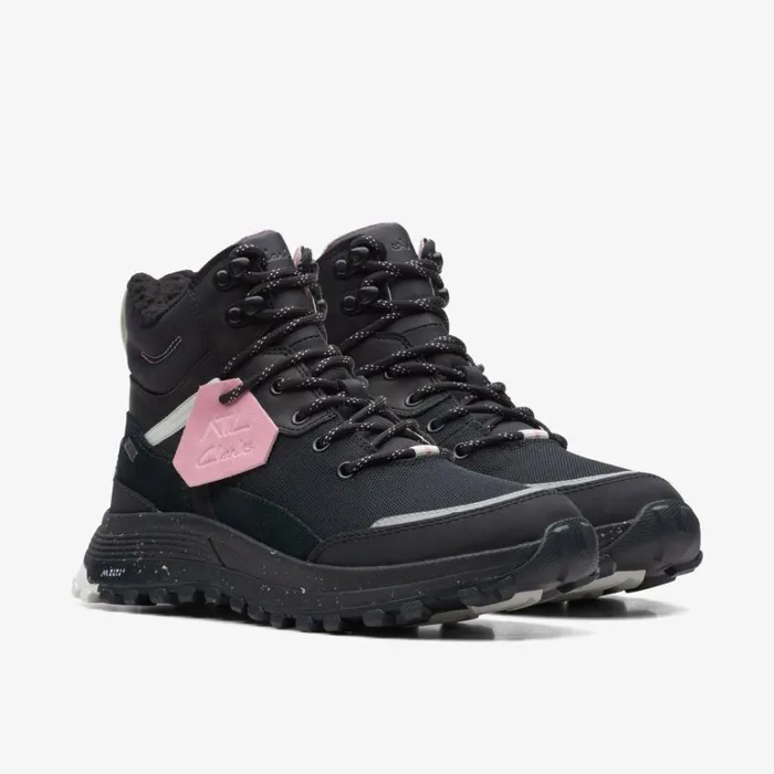 Clarks ATL Trek Sky GORETEX Black Warmlined Leather Ankle Boots Black Warmlined Leather Women Lace Up Boots