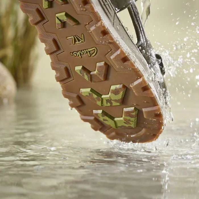 Clarks ATL Trek Sun Olive Combination Flat Sandals Olive Combination Men High Grip Shoes And Boots
