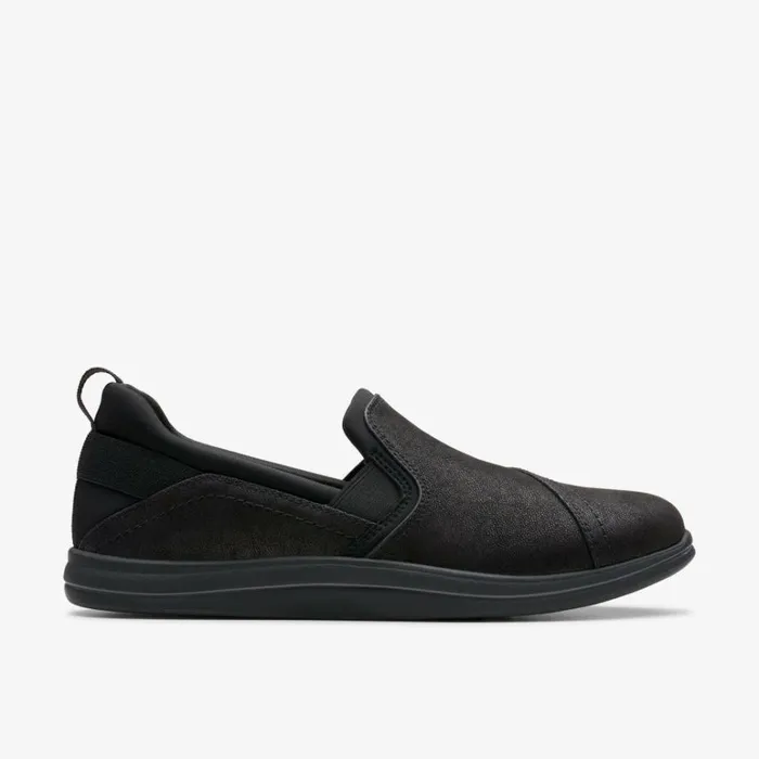 Clarks Brinkley Dawn Black Slip Ons Black Women Cloudsteppers