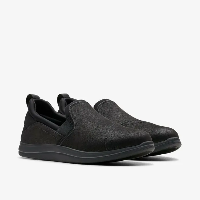 Clarks Brinkley Dawn Black Slip Ons Black Women Cloudsteppers