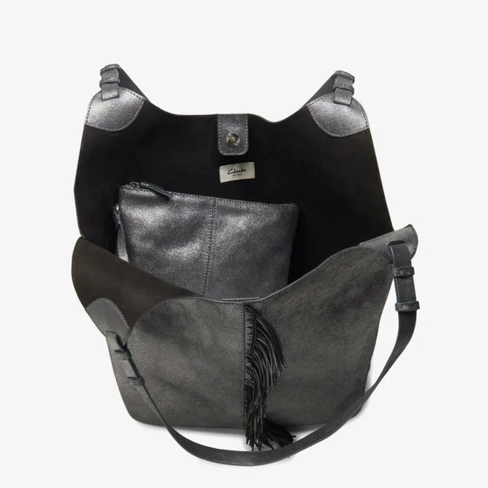 Clarks Casual Tote 2 Pewter Metallic Tote Bag Pewter Metallic Women Women039s Bags