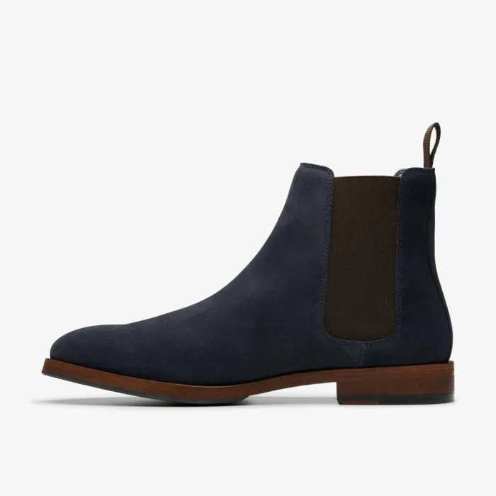 Clarks Craft James Top Navy Suede Chelsea Boots Navy Suede Men Chelsea Boots