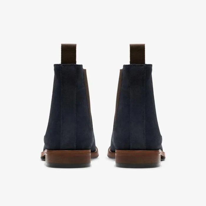 Clarks Craft James Top Navy Suede Chelsea Boots Navy Suede Men Chelsea Boots