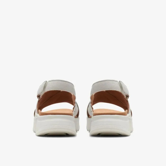 Clarks Dash Lite Wish Off White Combination Flat Sandals Off White Combination Women Wedge Sandals