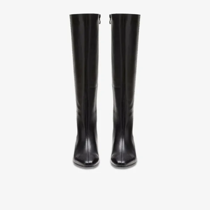 Clarks Edina Tall Black Leather Knee High Boots Black Leather Women Knee High Boots