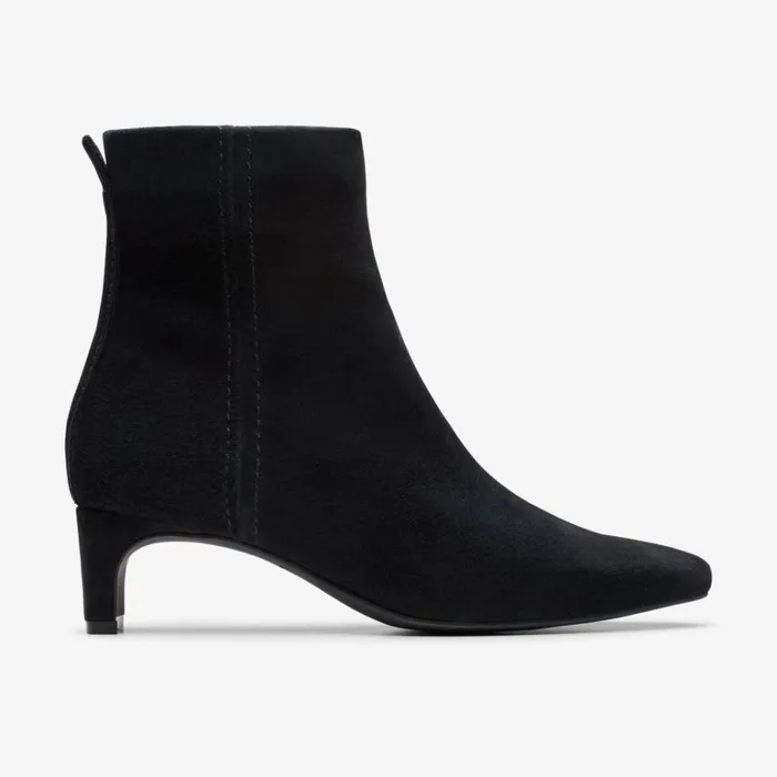 Clarks Edina Up Black Suede Ankle Boots Black Suede Women Black Boots