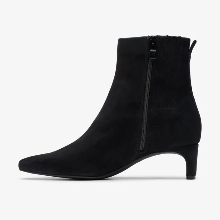 Clarks Edina Up Black Suede Ankle Boots Black Suede Women Black Boots